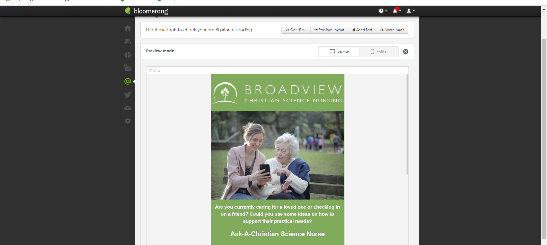 Another Bloomerang newsletter I created