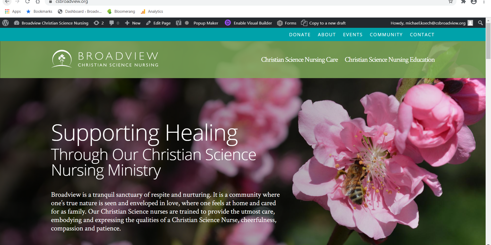 The redesigned Broadview website